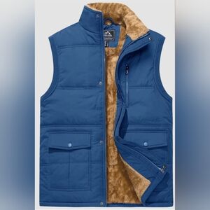 Outdoor Jacket Men's Royal Blue Fleece Lined Vest